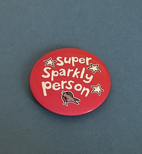 Super sparkly person round pin - round,