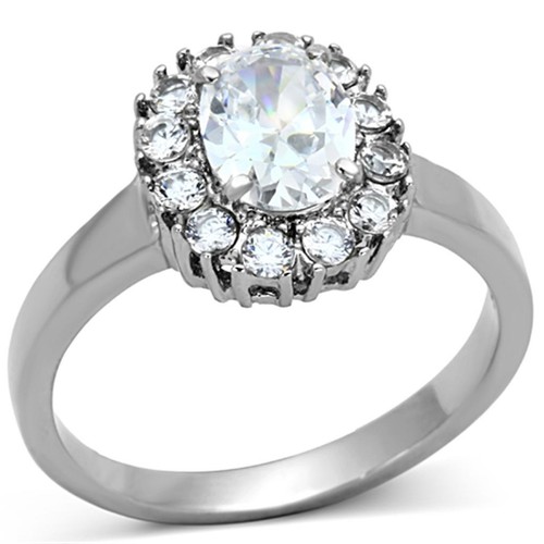 Ladies oval ring - , simulated