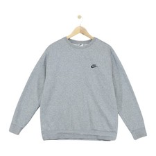 Nike Club Sweatshirt Mens Size L Grey Crew Neck Pullover