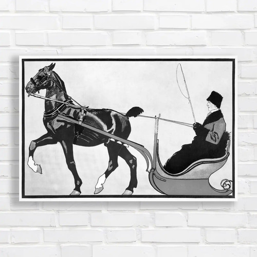 Horse drawn sleigh vintage - horse-drawn,