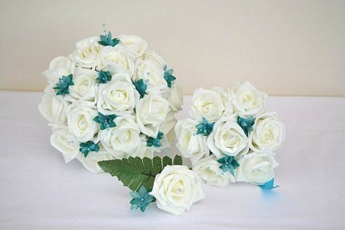 Wedding bouquet turquoise - wedding,