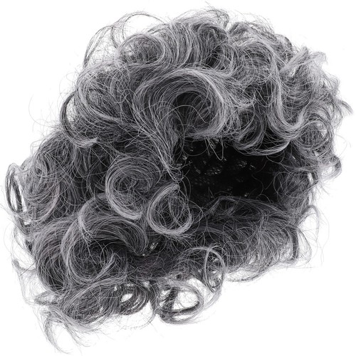 Women wig curly hair grey - curly,