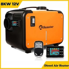 12V 24V 8KW Diesel Air Heater Night Heater LCD Control  For Car Tank Vent Camper
