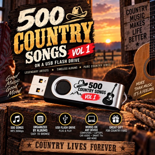 500 country songs usb - 500,
