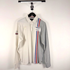 Hackett Aston Martin Racing Polo Mens Large White Long Sleeve DBR 1-2 GB 1959