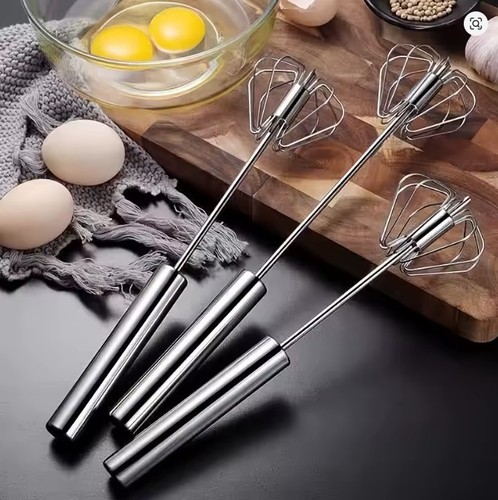 Stainless steel egg beater - steel,