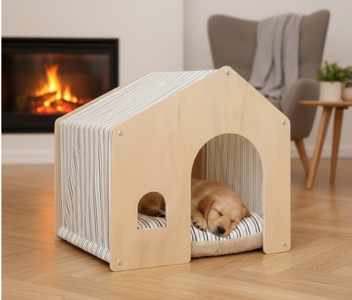 Personalised wooden cat house - wooden,
