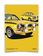 Ford Escort Mk1 Mexico Illustration, Close-Up Portrait Poster