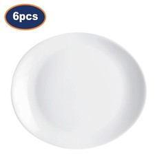 Luminarc Steak Plate Oval Opal White Dishwasher Safe Microwave Safe 30cm 6Pcs
