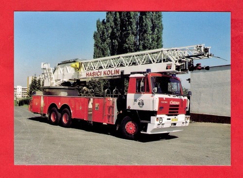 Czech fire truck postcard - czech,