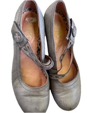 Fab Hotter Comfort Concept Amethyst Mary Jane grey Leather Shoes Size UK4 EU37