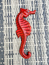 LARGE MID CENTURY BELGIAN CERAMIC SEAHORSE WALL HANGING PLAQUE BY ANDRE BAYER
