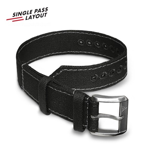 22mm vintage military black - 22mm,