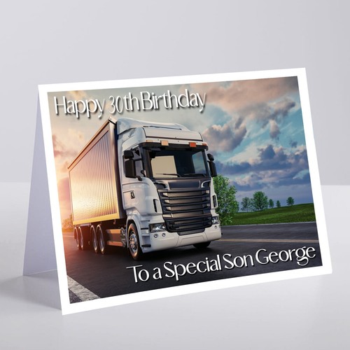 Personalised birthday card hgv - card,