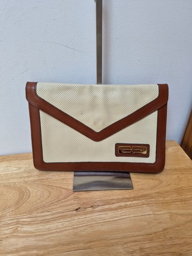 Vintage cream brown leather - cream,