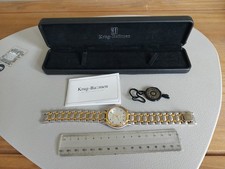 A Boxed Krug - Baumen Gents Marquis Quartz Gold Plated Watch 4117KM Not Working