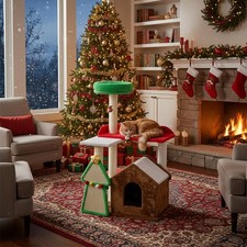 Christmas Cat Tree Scratching