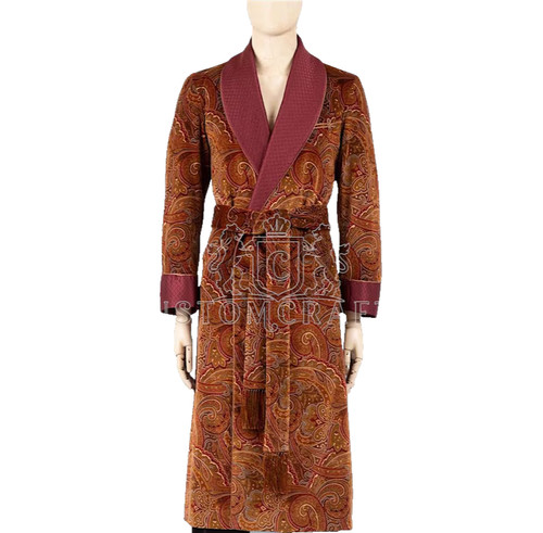 Luxury men maroon jamawar - maroon,