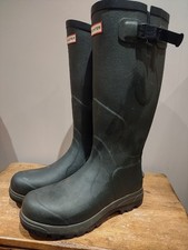 Hunter Balmoral Wellingtons / Wellies, Dark Olive Green, Adjustable, Mens size 8