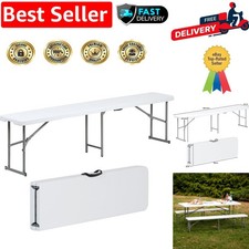 Durable 6ft Folding Bench - Seats 4, Folds for Easy Storage and Transport