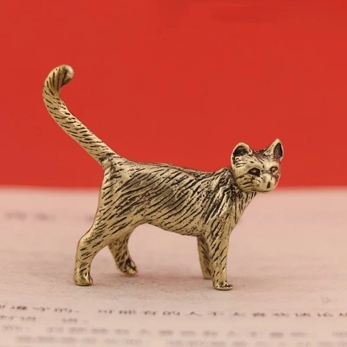 Mini brass cat - mini, statue