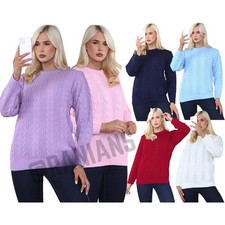 Ladies Women Cable Knit Long