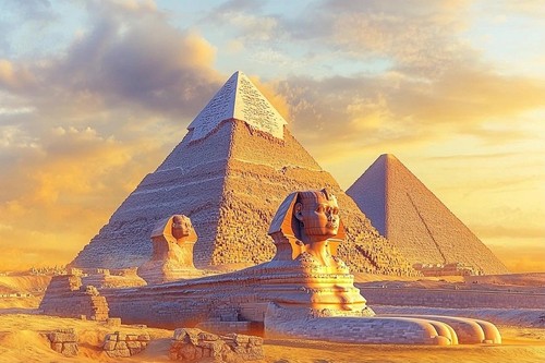 Egyptian pyramids canvas - egyptian,