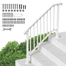 VEVOR Handrails for Outdoor Steps, 3-4 Step Stair Hand Rail Kit for Seniors