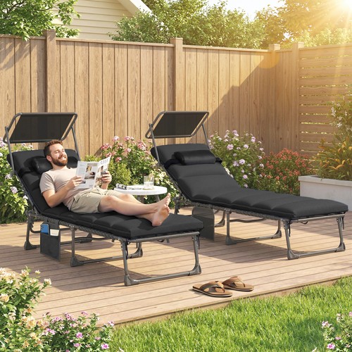 Folding sun loungers set 2 - folding, of