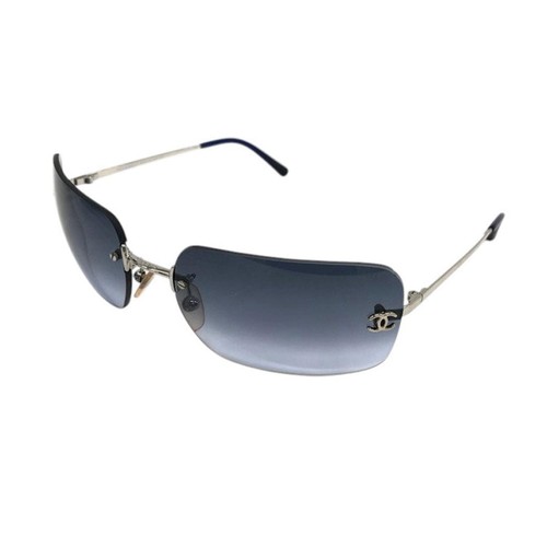 Chanel logo silver navy - cc,