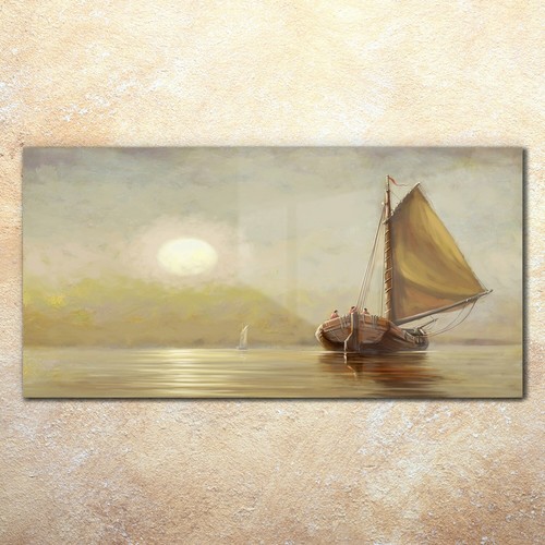 Glass decor print seascape - glass,