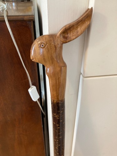 Hand carved wood hare - carved,