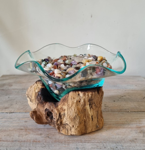 Melted glass wood - glass, edge