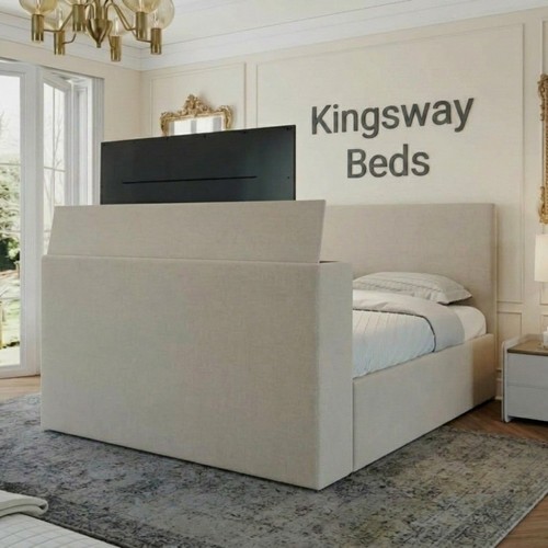 Plain bed frame upholstered - tv,