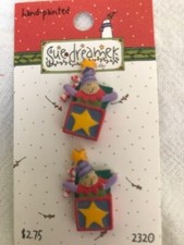 Card ~ Sue Dreamer HANDPAINTED Jack in the Box   Buttons