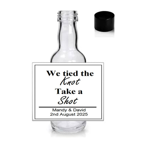 Wedding favour alcohol bottles