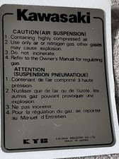KAWASAKI GPZ900R CAUTION AIR SUSPENSION FORK LEG WARNING DECAL