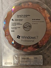 Microsoft Windows 7 Professional 64 bit version disc (Full Install )
