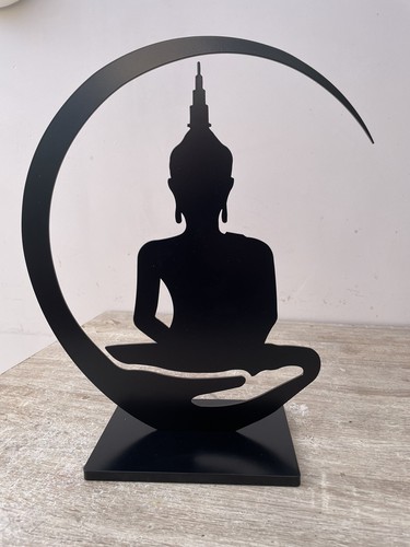 Large black metal buddha - metal, on