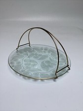 Retro Glass, With Metal Handle, Single Tier Cake Stand