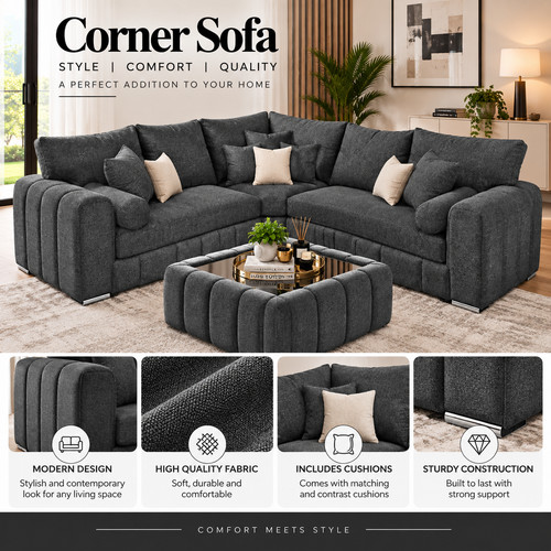 Modern shape corner sofa - modern, l