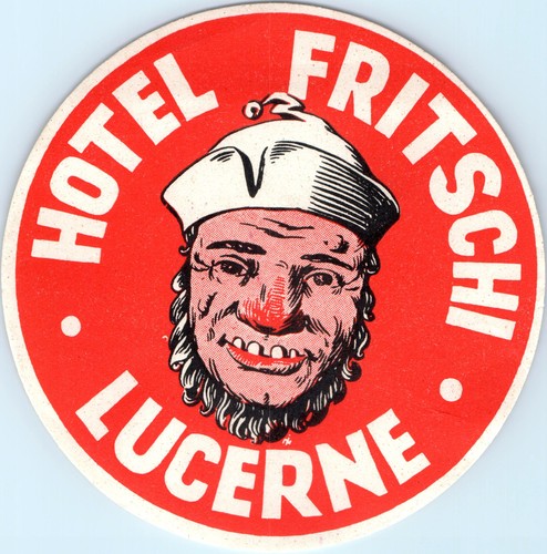 Old vintage hotel label paper - label,