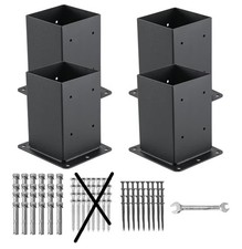 4x4 Post Base 4 Pcs, (Inner Size 3.6x3.6) Post Anchors, Deck Post Brackets