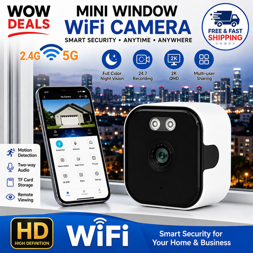 Window security camera - 2k, 3mp
