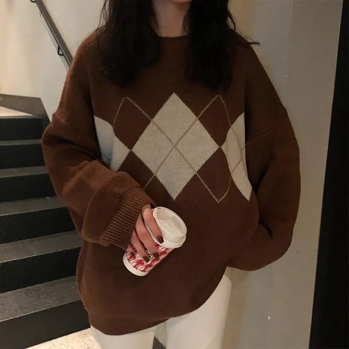 Women pattern argyle - pattern, pullovers