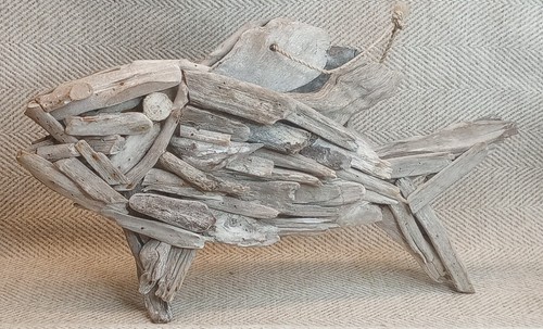Driftwood mosaic fish - mosaic,
