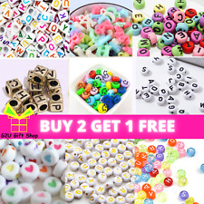 200 Letter Beads Mixed Colour 6-7mm Alphabet Cubes Kids DIY Jewellery Gift Craft