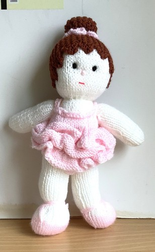 Knitted ballerina with pink - knitted,