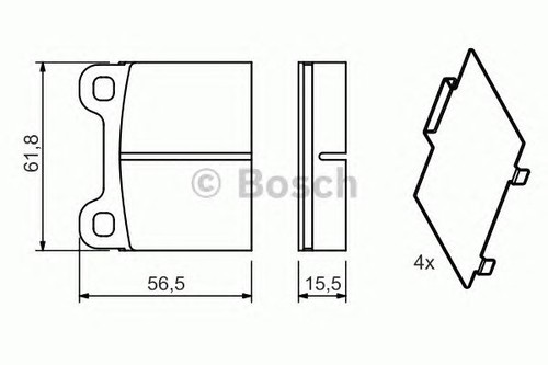 Bosch brake pad set - pad, rear