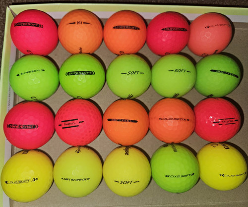 X20 coloured matt golf balls - coloured,